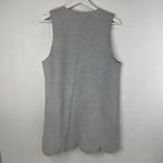 Vintage Size S Suede Vest Leather Tie Front Scallop Edge Gray Long Women's Photo 4
