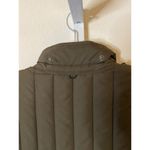 Elie Tahari  Quilted Jacket Olive Green Snap Button Front Coat‎ Sz S - flaw Photo 7