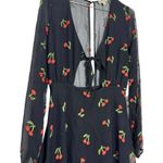 For Love & Lemons Cherry Twist Retro Burnout Velvet Pinup Cutouts Mini Dress Photo 2