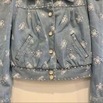 Marc Jacobs  Stud Broderie Anglaise Daisy Embroidered Denim Jacket Size XS Photo 5
