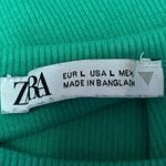ZARA Green Ribbed Knit Sleeveless Cami Camisole Cropped Sweater Tank Crop Top L Photo 2
