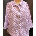 cj banks Purple Button-Down Polka Dot 3/4Sleeve jacket Womens 2X Photo 2