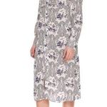 PINKO White Blue Panther Print Long Sleeve Midi Dress Size 8 Photo 0