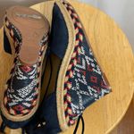 CAbi Isla Espadrille Blue Suede Wedges Size 6.5 Photo 8