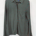 Forever 21 Women's Button Up Blouse Geometric Print Long Sleeve Top Size Large Photo 0