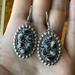 White Buffalo Sterling Silver Dangle Earrings Black Photo 5