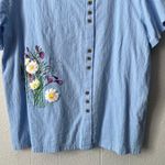 Floral Lightweight Top Womens 2X Summer Casual Beachy Contemporary Feminine Blue Photo 2
