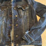 Muse Looks Denim Jean Jacket womens XS dark wash trucker distressed Blue Photo 1