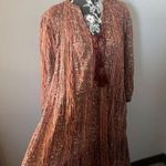 DÔEN Normandy Dress Small Tasseled Paisley Flowy Brown Red Dress Photo 5
