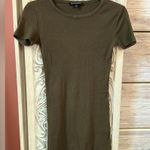 Brandy Melville olive green mini ribbed minimalist fitted bodycon t-shirt dress Photo 1