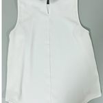 White Chiffon Collared Sleeveless Blouse Top Shirt Size S 🤍🖤 Photo 1