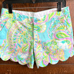 Lilly Pulitzer  Buttercup teal paisley scallop shorts 0 Photo 0