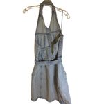 Le lis  Collection halter denim belted open back‎ mini dress Large Photo 4