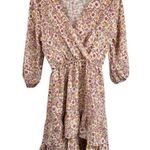 Love Ady Floral Ruffled Dress‎ White Size L Photo 0