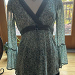 Esprit Y2K  Green and Blue Floral Blouse size 8 Photo 0