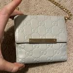 Gucci Authentic Guccissima logo square wallet on chain gold grey Photo 1