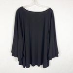 Lane Bryant Plus Size 26 28 Top Dramatic Bell Sleeve Blouse Black Solid 920 Photo 1