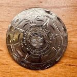 925 Sterling Silver Aztec Mayan Calendar Sun Dial Pin Brooch Pendant 12.96g VTG Photo 6