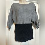Joseph A NWT Fit & Flare Sleeve Ribbed Gray & Black Embellished Classic Sweater Photo 3