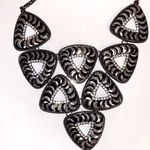 Amrita Singh Noho triangle statement necklace. Black/ silver with crystals. NWT. Photo 0