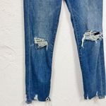 EXPRESS  Blue Super High Rise Distressed Slim Ankle Jeans Womens 2 Raw Hem Denim Photo 4