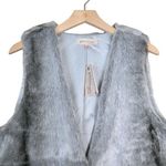 Philosophy Womens M Gray Faux Fur Vest NEW Photo 2