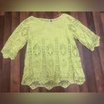XCVI Yellow Green Boxy Embellished Blouse Photo 7