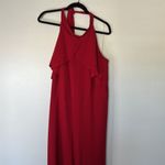 Bebe NWT Red Halter Ruffle Neck Jumpsuit sz 3x Photo 4