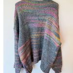 t.la Long Sleeve Open Front Oversized Cardigan Sweater Rainbow Women's Size XL Gray Photo 1