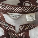 Laura Ashley Mandarin collar Linen Blouse Top Photo 5