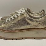 Dolce Vita Toyah Platform Sneakers in Light Gold Metallic Suede Size 7.0 Photo 2