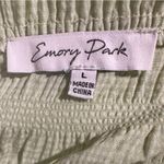 Emory park Off Shoulder Long Sleeve Cinched Crop Top Green Size Large NWOT Photo 1