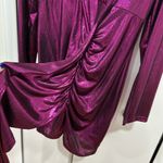 Metallic magenta ruffle dress Size XL Photo 3