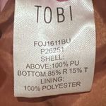 Tobi Vegan Faux Leather Hooded Motorcycle Moto Zippered Brown Jacket Size Small Photo 14