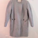 Trademark Almond Collarless Coat Wool Blend Light Grey Size XS Gray Photo 0