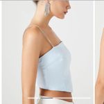 Forever 21 NWT Satin Rhinestone Spaghetti Strap Cropped Cami Light Blue Size L Photo 1