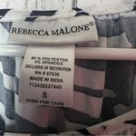 Rebecca Malone  Women’s Black and White Shimmer Stretch 3/4 Sleeve Print Blouse Photo 9