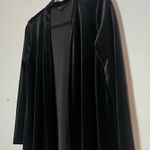 J. Jill Black Velvet Long Sleeve Open Front Cardigan Jacket Size Medium Petite Photo 0