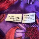 Indian Tropical Fashion Multicolored Free Size Floral Kaftan Loungewear Dress Purple Photo 7