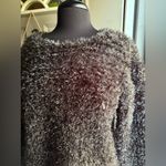 Vintage 90s Spiegel silver metallic fuzzy bouclé sweater, size large Photo 1