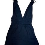 One Clothing Black Sleeveless Deep V Neck Romper Stretchy Gauze SZ M Festival Photo 1