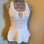 American Apparel American Eagle workout mesh white peplum tank Photo 1