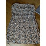 retrofete Chicca Strapless Embellished Mini Dress Nude/Silver Womens Size Small Silver Photo 5