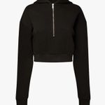 We Wore What  half zip hoodie fleece S black sweatshirt athleisure NWT Photo 0