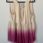 Umgee Linen Tan Magenta Ombre Tunic Top Dress Size Medium Photo 4