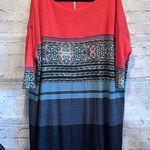 Free People  stepping out dress tunic top 3/4 raglan sleeves large striped pink Photo 1