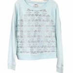 PINK - Victoria's Secret Victoria's Secret PINK Blue Bedazzled Crewneck Sweater Sz S Photo 7