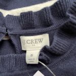 J. Crew Factory Navy & White Ruffle Collar Striped Sweater Photo 3