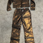 Vintage Y2K FUBU Metallic Brown Pants 7/8 And Matching Jacket 9/10 NWT Size M Photo 0