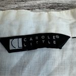 Carole Little Women's Linen Sleeveless Shirt Blouse Top M Med Medium White Sheer Photo 6